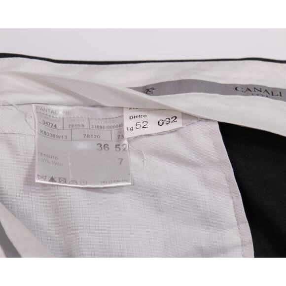 Canali 1934 Solid Gray Pleated Wool Dress Pants Trousers Current 36x33 - Picture 7 of 7